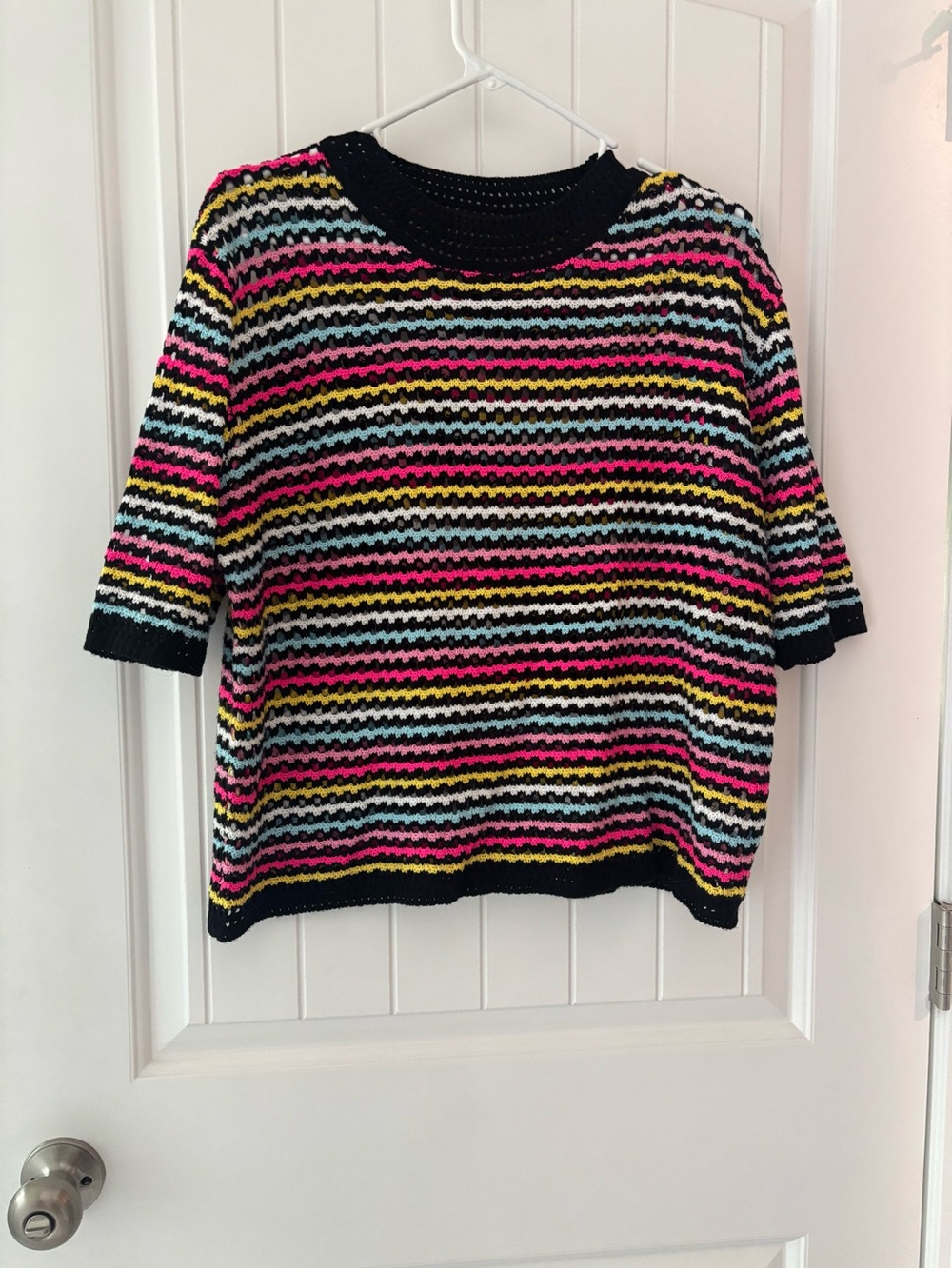Women’s Rainbow Open Knit Sweater XL